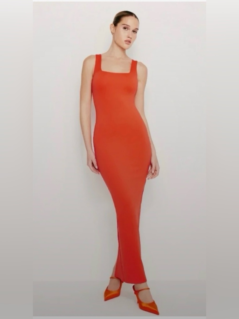 Good American Scuba Square-Neck Bodycon Maxi Dress